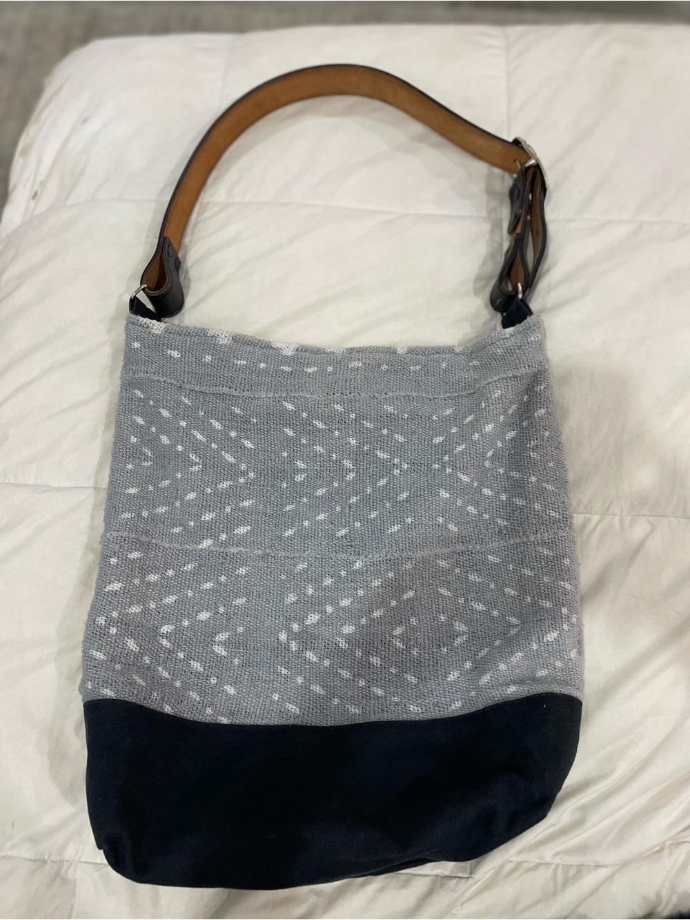 Jenna Bee Handmade Tote w/ vintage leather belt strap //LARGE/Free People/Anthro